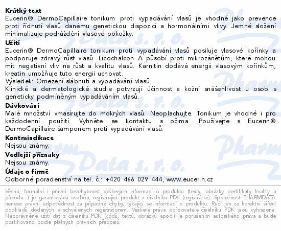 EUCERIN DermoCapil.tonikum vypadávání vlasů 100ml