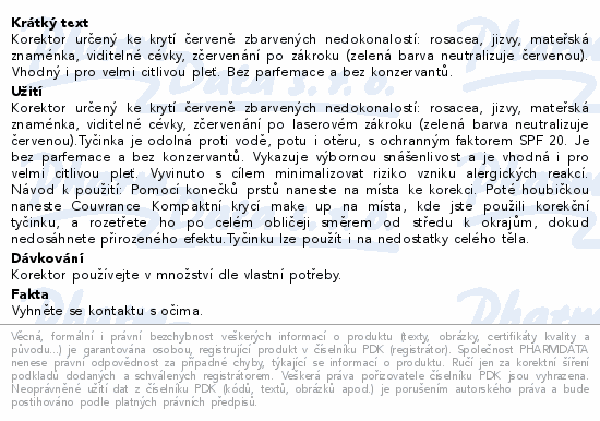 AVENE Couvrance Korekční tyčinka zelená 4g