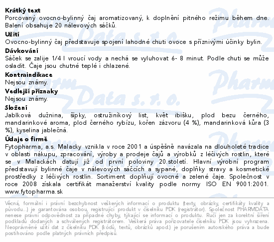 Ovocno-bylinný čaj Mandar.+Zázvor 20x2g Fytopharma