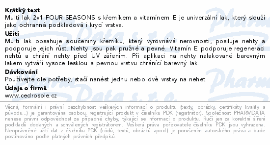 Four Seasons multi lak 2v1 s křemíkem a vit.E 14ml