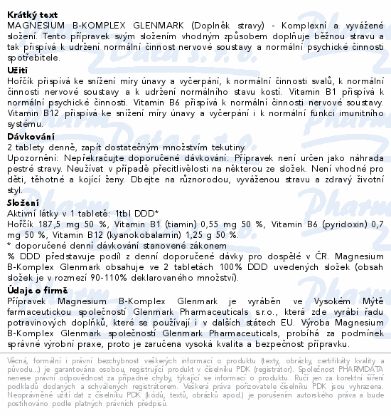 Magnesium B-komplex Glenmark tbl.60