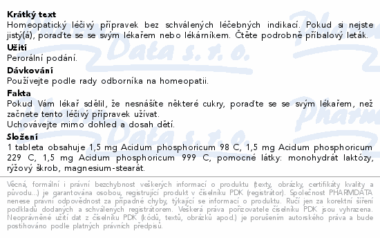 Acidum phosphoricum AKH C98-C229-C999 tbl.nob.60 I