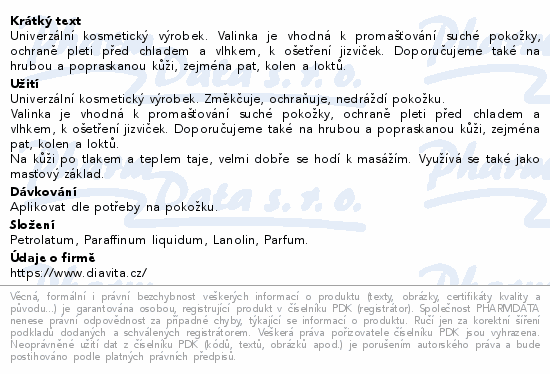 Vazelína bílá kosmetická Valinka 1000ml