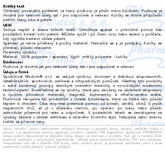 Cestovní polštář podkova BX 17