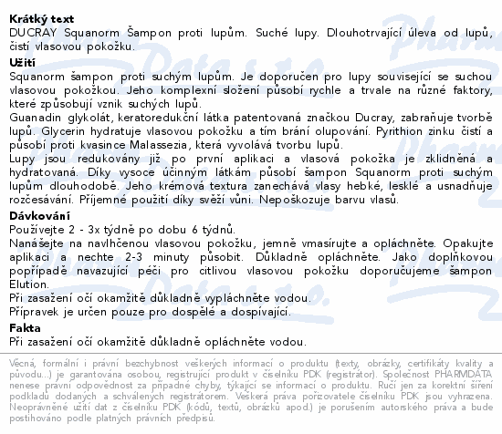 DUCRAY Squanorm Šampon-suché lupy 200ml