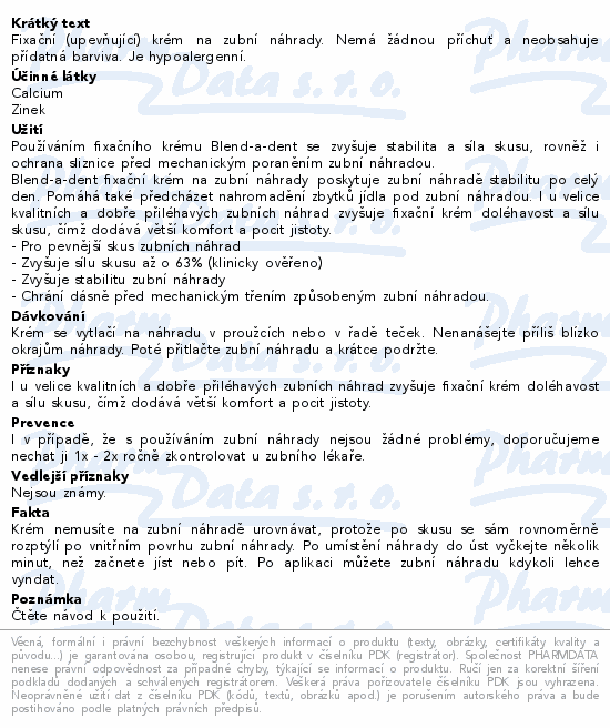 Blend-a-Dent fixační krém Plus Dual Power 40g