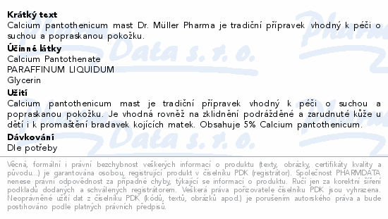 Calcium pantothenicum mast 100g Dr.Müller