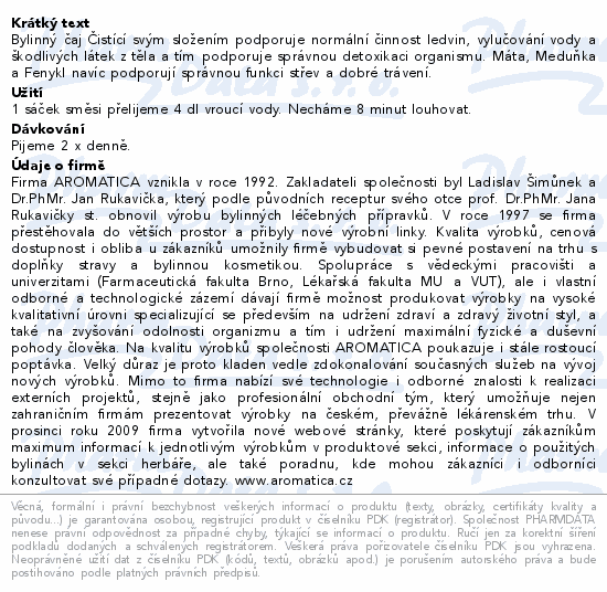 AROMATICA Bylinný čaj Čistící 20x2g