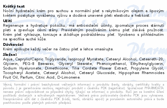 LARI noční hydratační krém s rakyt.olejem 50ml