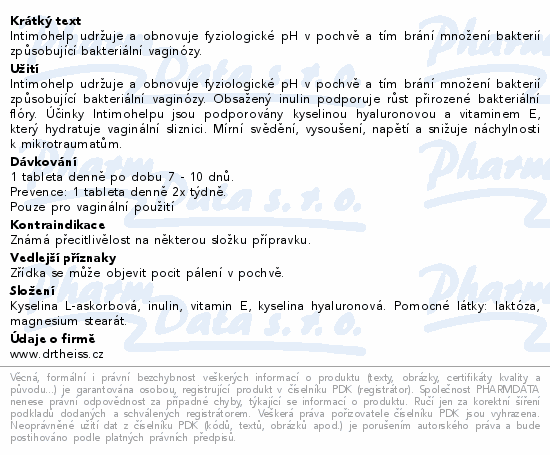 Intimohelp při infekcích intimních partií 14 tbl.