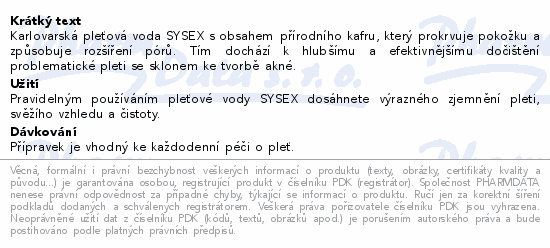 SYSEX Karlovarská pleťová voda 75ml