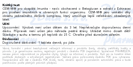 CEM-M pro dospělé Imunita tbl.90 CZE+SLO