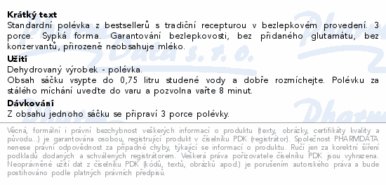 Bez lepku Rajská polévka 76g
