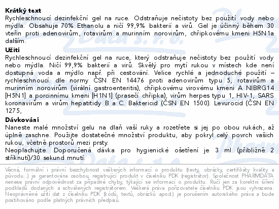 3M Nexcare Dezinfekční gel na ruce 75ml (nový)