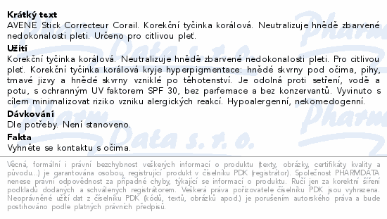 AVENE Couvrance Korekční tyčinka korálová 4g