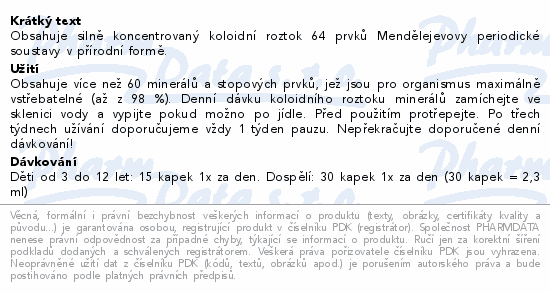 Fytomineral 100 ml koloidní roztok