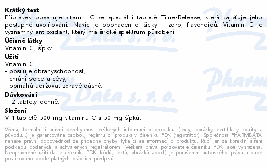 GS Vitamin C500+šípky tbl.50+10 ČR/SK