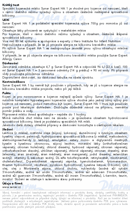 Sunar Expert HA 1 700g