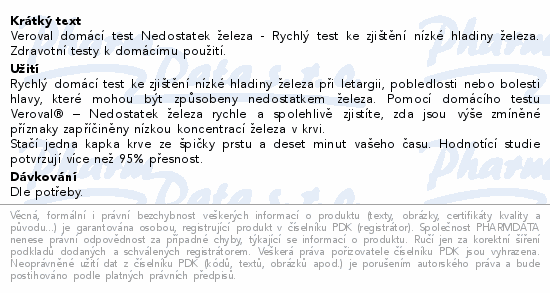 Veroval Nedostatek železa domácí test