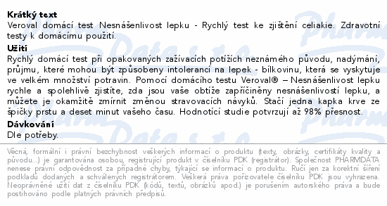 Veroval Nesnášenlivost lepku domácí test