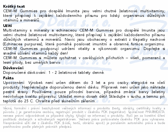 CEM-M gummies Imunita tbl.60+60 Dárkové 2023