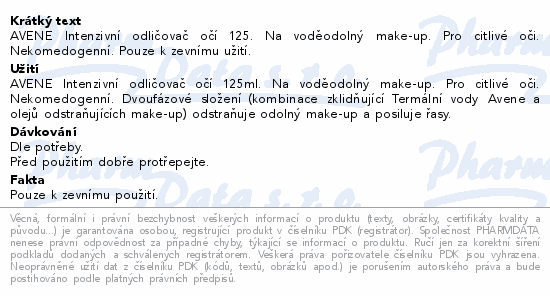 AVENE Intenzivní odličovač očí 125ml