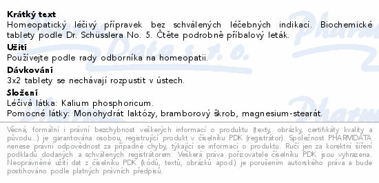 Kalium phosphoricum DHU D5-D30 tbl.nob.200