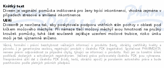 Diveen vagin.pomůcka při inkontinenci Small 5ks