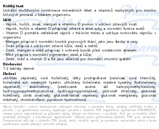 Walmark Vápník-Hořčík-Zinek tbl.140+40 Promo 2025