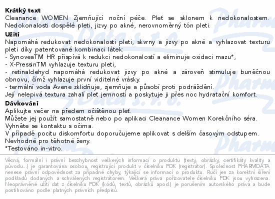AVENE Cleanance Women Zklidňující noční péče 30ml