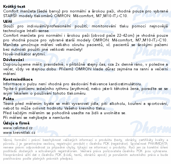 Manžeta CC pro vybrané tonom.paže 22-42cm OMRON