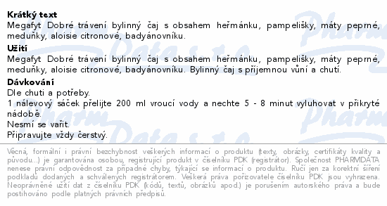 Megafyt Bylinková lékárna Dobré trávení 20x1.5g