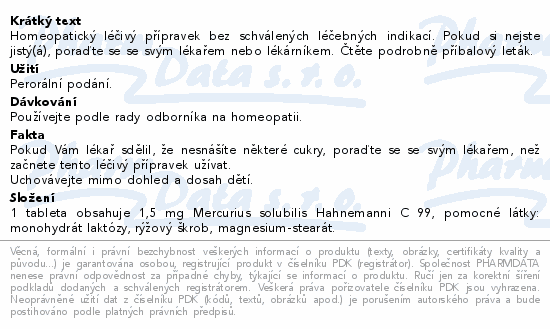 Mercurius solubilis AKH tbl.nob.60 I