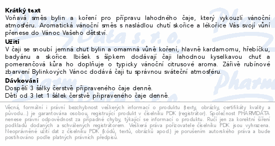 LEROS Bylinkové Vánoce čaj 20x2g