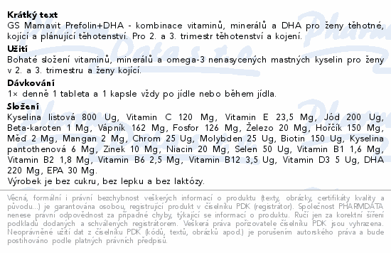 GS Mamavit 2 Těhotenství a kojení tbl.30/cps.30