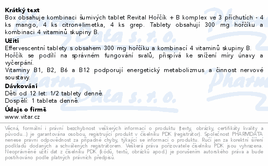 Revital Hořčík+B komplex box eff.tbl.20x12