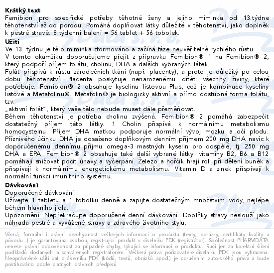 Femibion 2 Těhotenství tbl.56 + tob.56