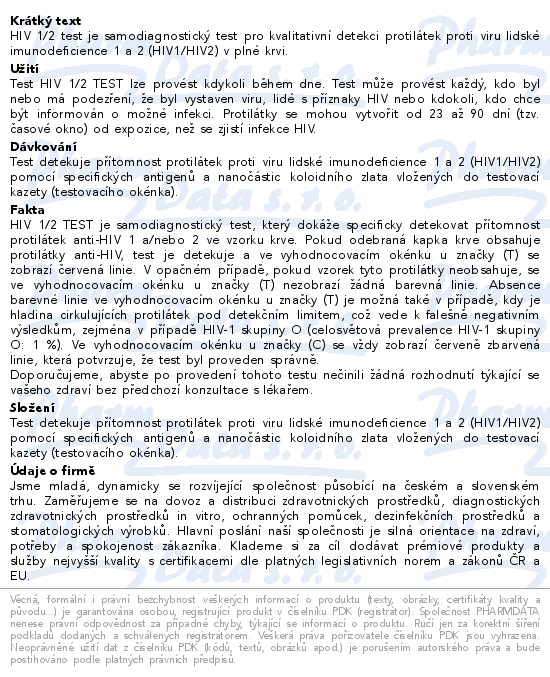 Prima Home test HIV 1/2 self-test 1ks