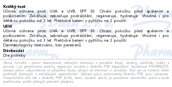 Dermacol Opalovací mléko voděodolné SPF30 2x15ml