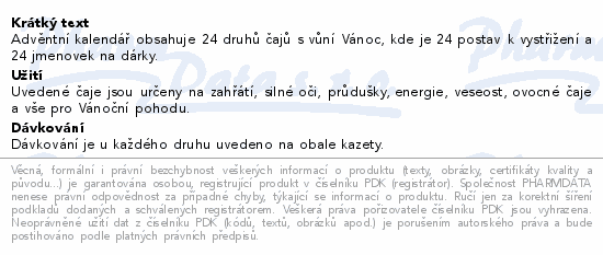 LEROS Bylinný adventní kalendář s betlémem 24sáčků