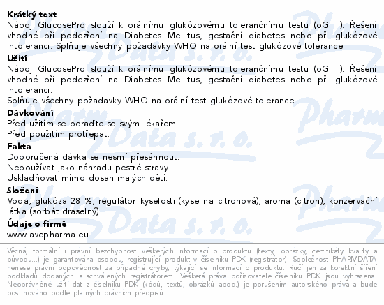 GlucosePro glukózový toleranční test citron 250ml