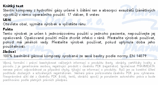 LIVSANE Sterilní gázové kompresy 7.5x7.5cm 25x2ks