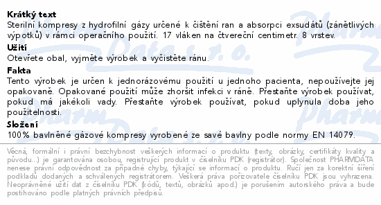 LIVSANE Sterilní gázové kompresy 10x10cm 25x2ks