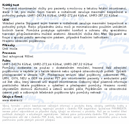 Abri Man Premium Slipguard pleny pro muže 20ks