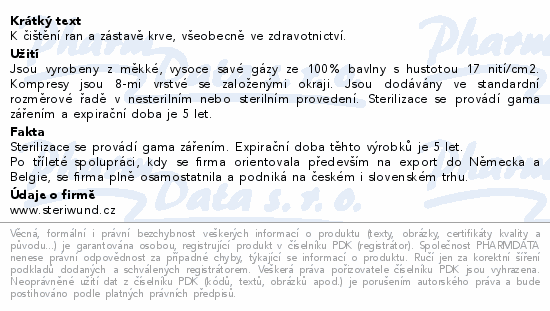 Gáza hydr.kompr.ster.7.5x7.5cm/2ks Steriwund