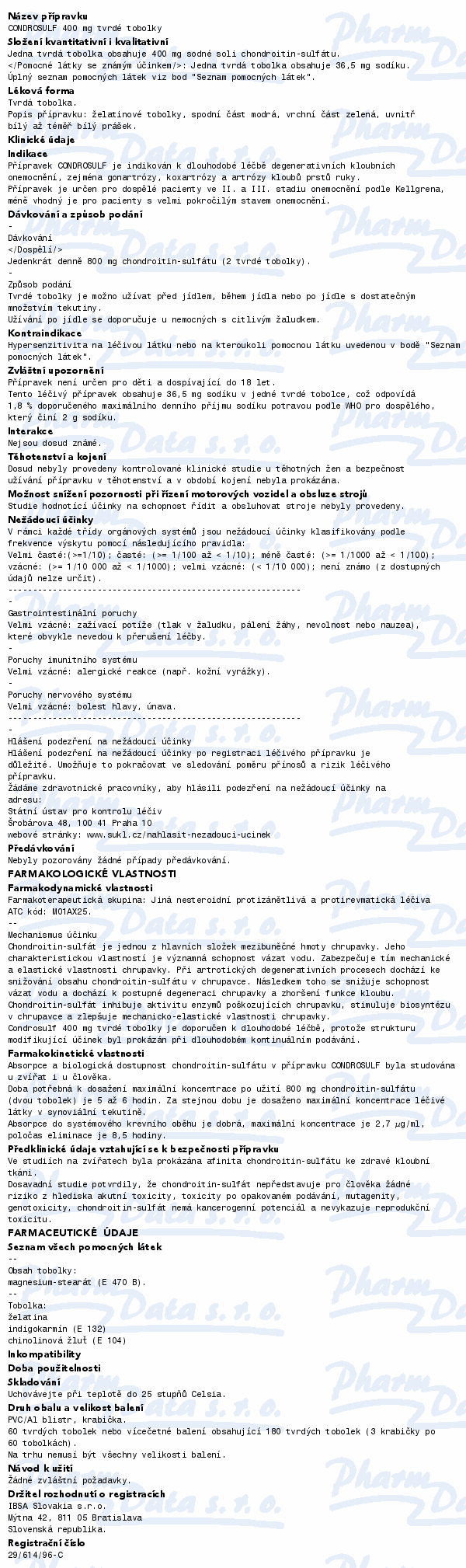 Condrosulf 400 mg cps.dur. 60