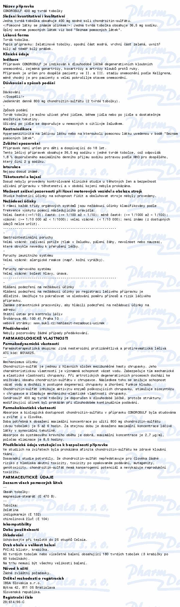 Condrosulf 400mg cps.dur.60