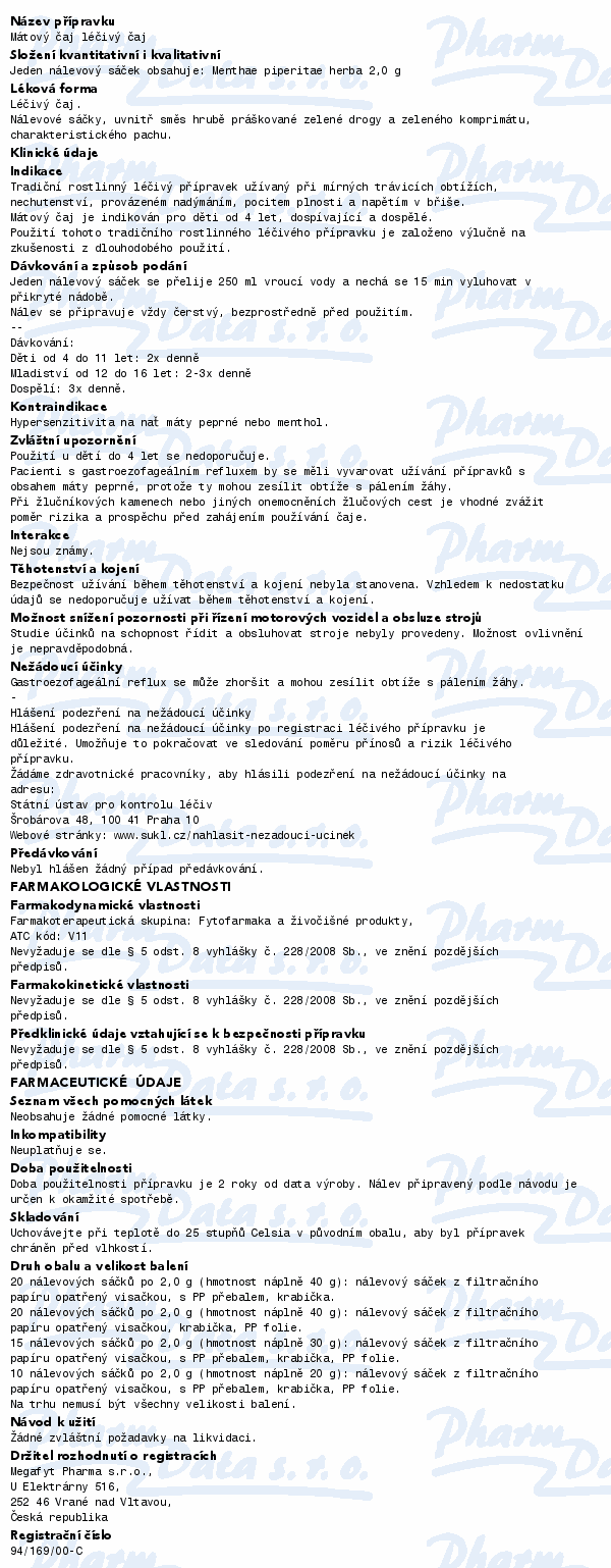 Megafyt Mátový čaj por.spc.20x2gm