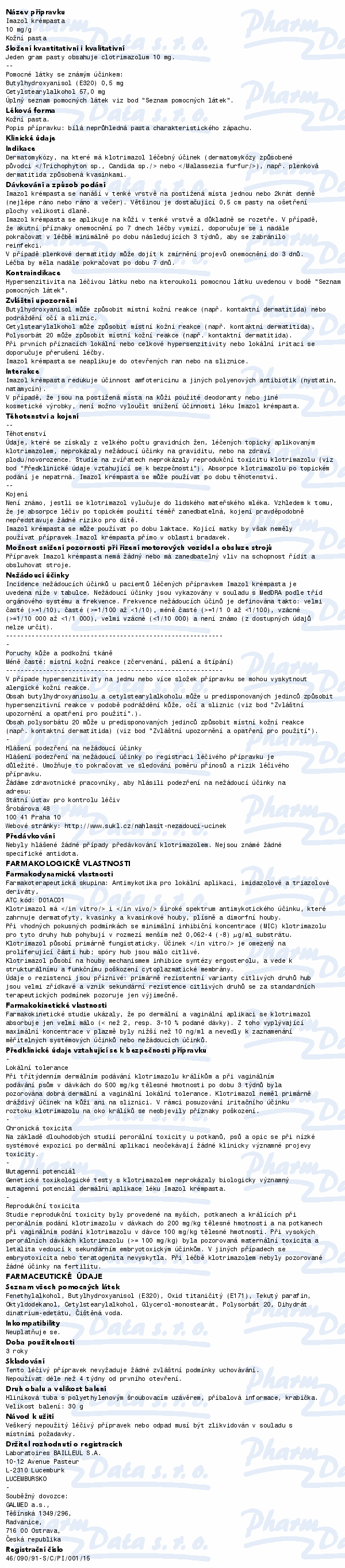 Imazol krémpasta drm.pst.1x30g