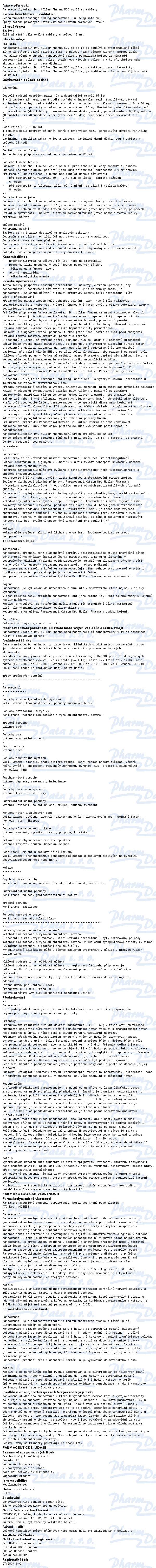 Paracetamol/Kofein Dr.Müller 500mg/65mg tbl.30